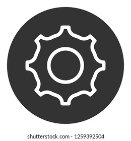 Machinery symbol. Gear icon. Cogwheel icon. Settings sign. Screw nut icon. Screw-nut vector icon. Vector flat sign. Cog round symbol design. EPS 10