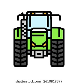machinery tractor front color icon vector. machinery tractor front sign. isolated symbol illustration