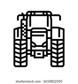 machinery tractor front line icon vector. machinery tractor front sign. isolated contour symbol black illustration