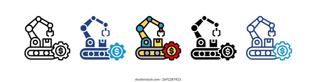 Ícone de comércio de máquinas Ilustração de vetor múltiplo