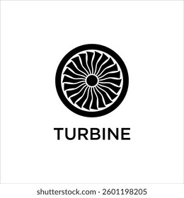 Machinery Turbine Engine Logo Design for Aviation Industry, Vector Icon of Aircraft Propeller, Airplane Power, Jet Technology, Mechanical Flight Concept, Editable Graphic Symbol for Transport Service