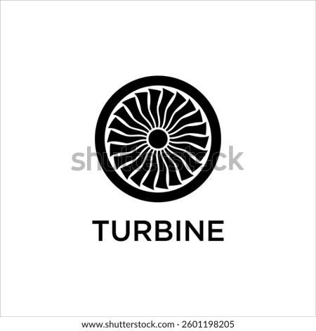 Machinery Turbine Engine Logo Design for Aviation Industry, Vector Icon of Aircraft Propeller, Airplane Power, Jet Technology, Mechanical Flight Concept, Editable Graphic Symbol for Transport Service