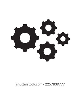 Machinery vector icon. Gear symbol. Cogwheel icon. Settings icon. Screw nut sign. Screw-nut vector icon. Isolated vector flat pictogram. Cog round symbol design. EPS 10