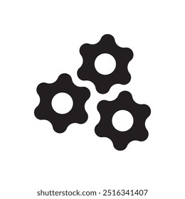 Machinery vector icon. Gear symbol. Cogwheel icon. Settings icon. Screw nut sign. Screw-nut sign. Isolated vector flat pictogram. Cog round symbol