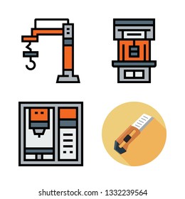 machinery vector icon set