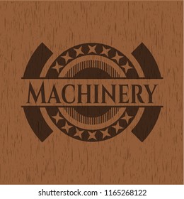 Machinery vintage wooden emblem