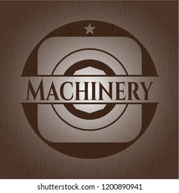 Machinery vintage wooden emblem