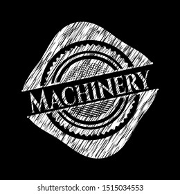 Machinery written with chalkboard texture. Vector Illustration. Detailed.