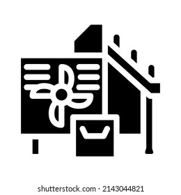 machines for grinding, bacon cutters glyph icon vector. machines for grinding, bacon cutters sign. isolated contour symbol black illustration