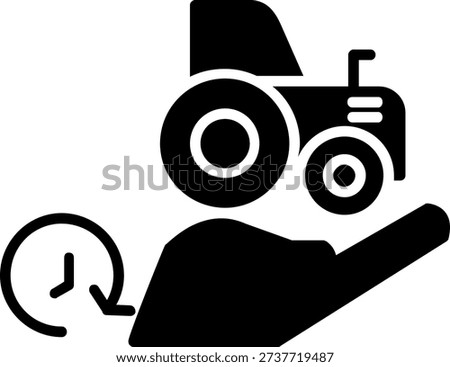 Machines Renting Glyph Vector Icon Design