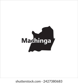 Machinga Malawi map and black lettering design on white background