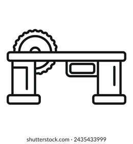 Machining center icon outline vector. Router press tool. Industry laser steel