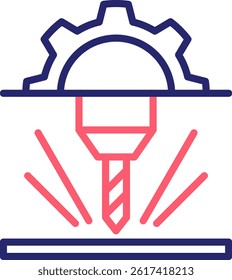 Machining Icon Color Vector Illustration