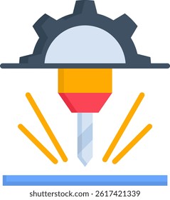 Machining Icon Flat Vector Illustration