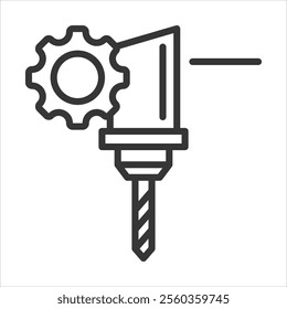 Machining Outline Icon Vector Illustration