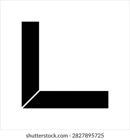 Machinist L Square Precision Measuring Tool for Engineering and Metalworking 90 Degree Angle Ruler Vector Illustration