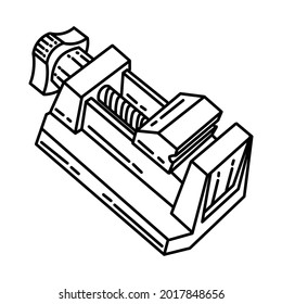 Machinist vise is Part of Mechanical Equipment Device Hand Drawn Vector Icon Set.