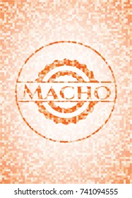 Macho abstract orange mosaic emblem