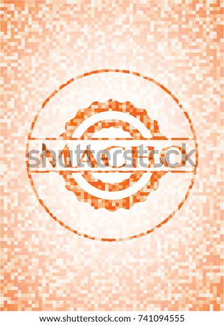 Macho abstract orange mosaic emblem
