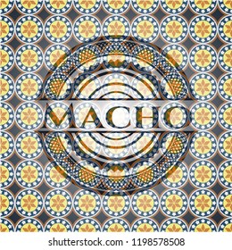Macho arabic emblem. Arabesque decoration.