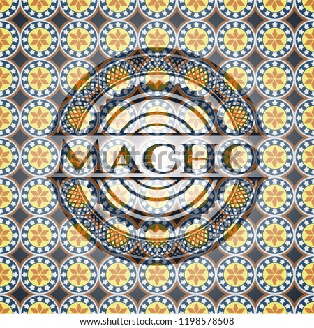 Macho arabic emblem. Arabesque decoration.