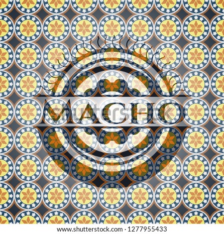 Macho arabic emblem background. Arabesque decoration.