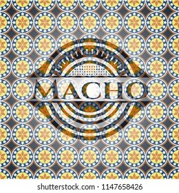 Macho arabic style emblem. Arabesque decoration.
