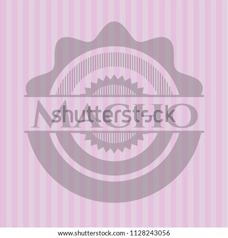 Macho badge with pink background