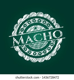 Macho chalk emblem. Vector Illustration. Detailed.