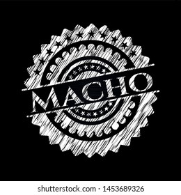 Macho chalk emblem. Vector Illustration. Detailed.