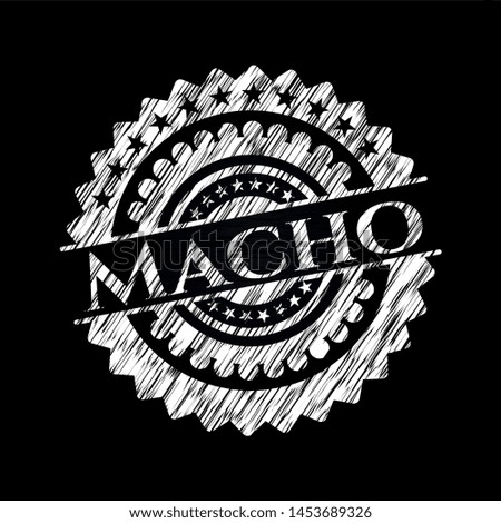 Macho chalk emblem. Vector Illustration. Detailed.
