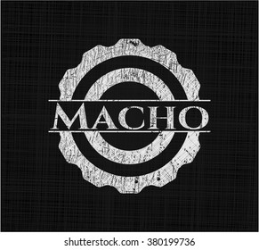 Macho-Chalkboard-Emblem auf der Tafel