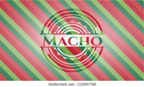 Macho christmas badge background.