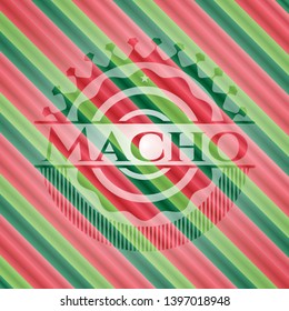 Macho christmas badge. Vector Illustration. Detailed.