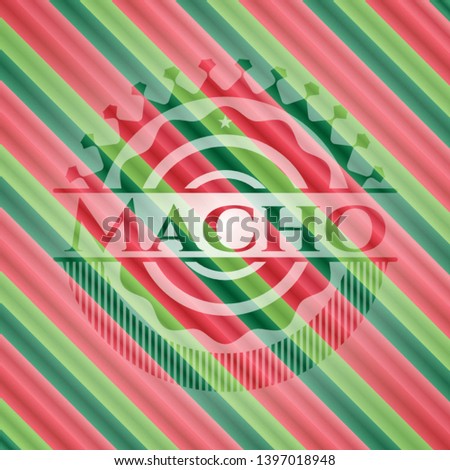Macho christmas badge. Vector Illustration. Detailed.