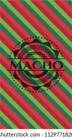 Macho christmas emblem background.