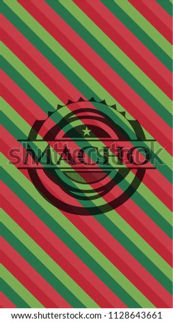 Macho christmas style emblem.