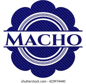 Emblema de macho con textura de denim