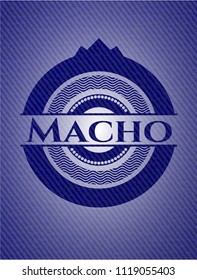 Macho emblem with jean texture