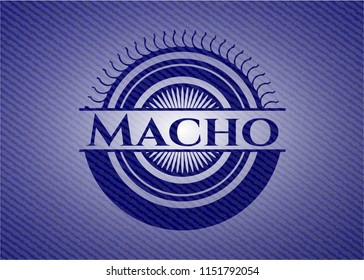 Macho emblem with jean texture