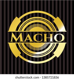 Macho gold badge. Vector Illustration. Detailed.