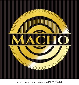 Macho gold shiny badge