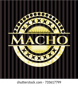 Macho gold shiny emblem