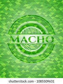 Macho green emblem with mosaic background