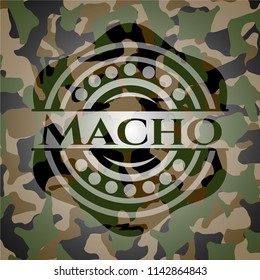 Macho on camouflaged texture