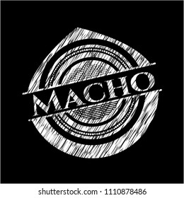  Macho on chalkboard