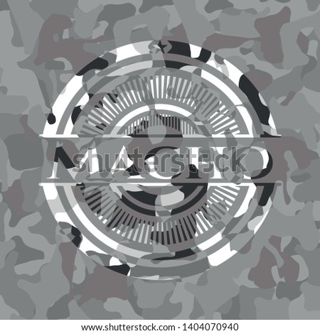 Macho on grey camo texture