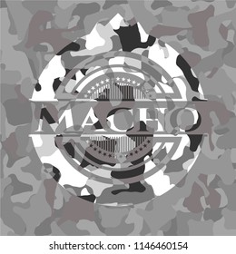 Macho on grey camouflage pattern
