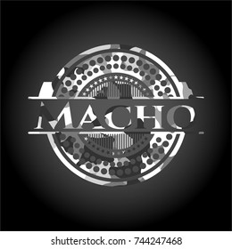 Macho on grey camouflage texture