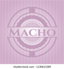 Macho pink emblem. Retro